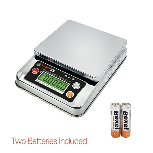 VisionTechShop VK-10S 0.1g Premium Food Kitchen Scale, Lb/Oz/Kg/g Switchable, Stainless Steel Plate Food Scale, Large LCD Display with Backlight, 12lb Capacity, 0.002lb Readability