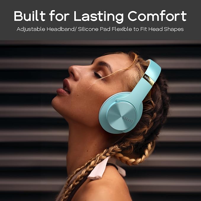 DOQAUS Bluetooth Headphones Over Ear, 90H Playtime, 3 EQ Modes, HiFi Audio, ENC Mic, Reinforced Durable Frame & Soft Earpads for Extended Wear, Phone, PC, Travel