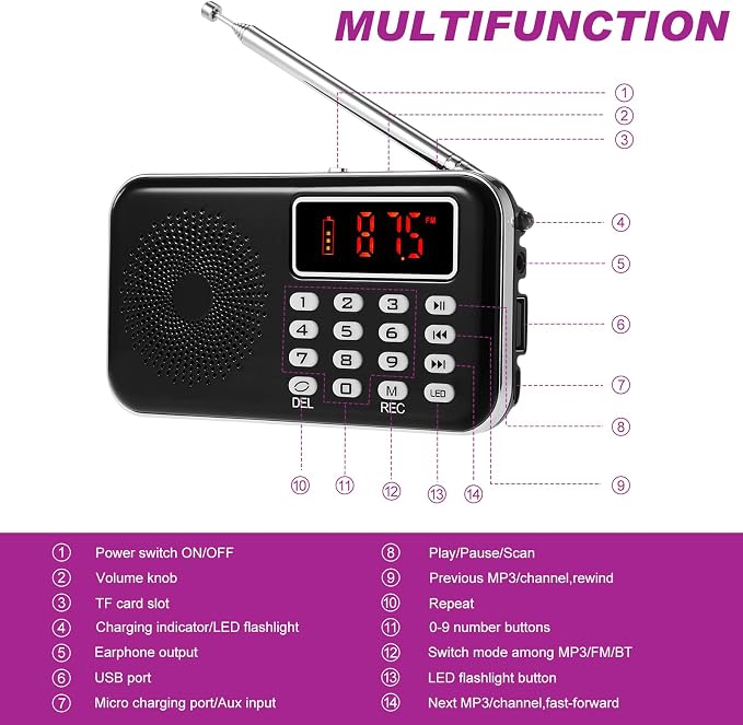 Dunzy 8 Pcs Ghost Hunting Equipment Kit, Include 1 Emf Meter 1 EVP Voice Recorders 1 Spirit Ghost Hunting Research Case 1 Flashlight 1 Speaker 2 Motion Light up Cat Balls 1 Radio(Emf Meter 1, Radio 1)