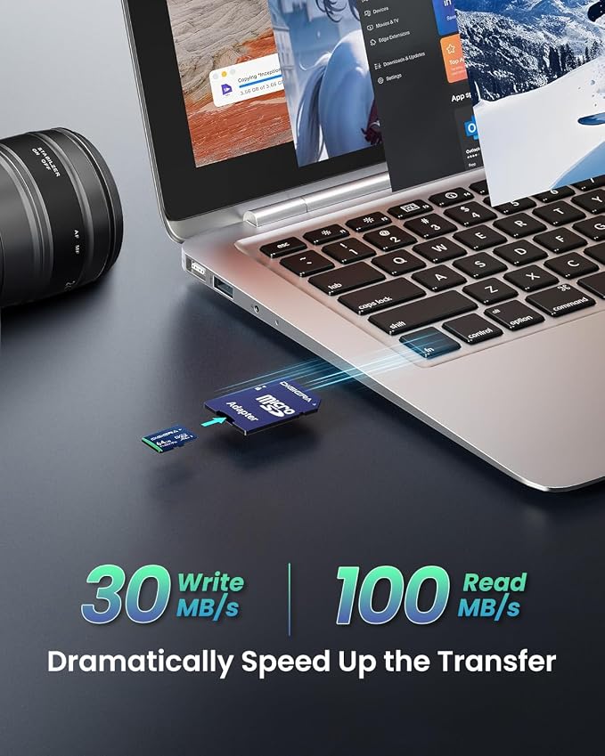 DIGIERA 64GB CT100 microSDXC UHS-I Memory Card with Adapter - up to 100MB/s, C10, U1, V10, Full HD, A1, Micro SD Card for Smartphones, Tablets, Cameras, Gaming Consoles, and Drones (1 Pack)