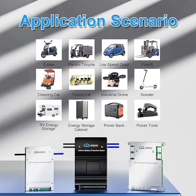 JKBMS Smart BMS 3S-8S 100A 1A Active Balancer JK-B1A8S10P-HC | JK BMS for LiFePO4 Li-ion LTO batteries with Bluetooth RS485 CAN heating function and multi protection