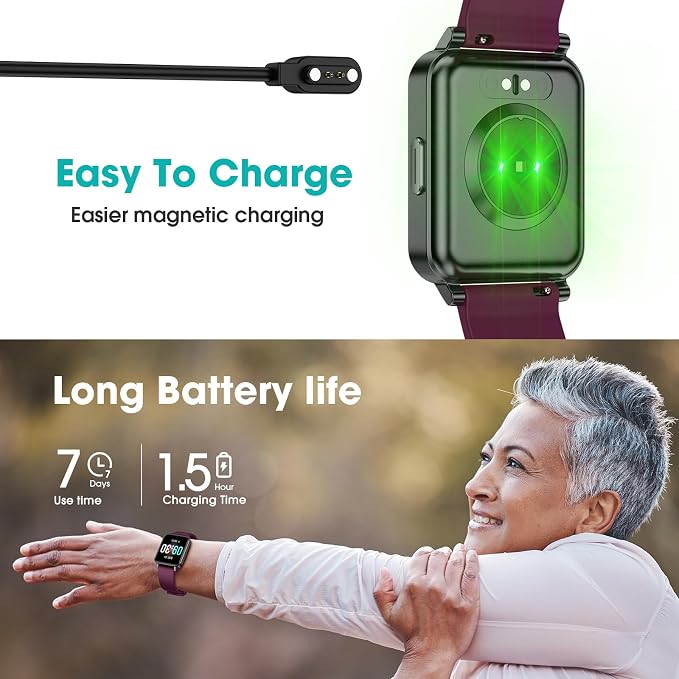 Pedometer Watch Senior Friendly No App/Phone Required, Step Counter | User-Friendly Design, IP68 Waterproof Fitness Tracker, Calories Sleep Tracker, Heart Rate and Sleep Monitor, Stopwatch