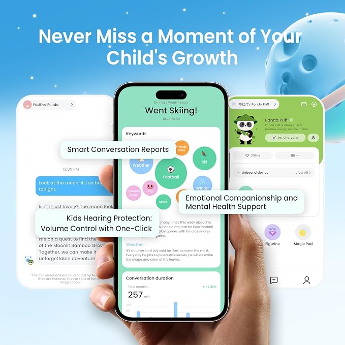 AI toys for kids, Interactive ai companion kids plush panda, Designed specifically for kid's development, No screen educational toys, Smart ai stuffed animal for 3+Kids, 2026 emotional support gifts