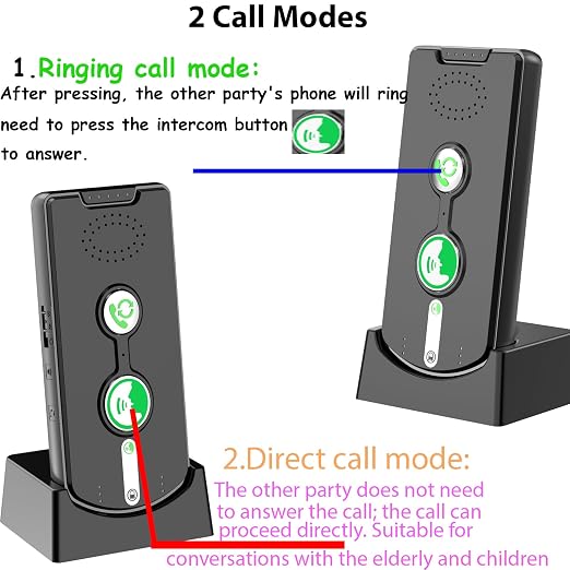 2 Way Wireless Intercom System for Home, 1/2 Mile, Full Duplex 2-Way Radio Hands Free, Rechargeable, 120H Standby,Volume Control - Room to Room, Elderly Care, Indoor Outdoor,Use for Business, Offices