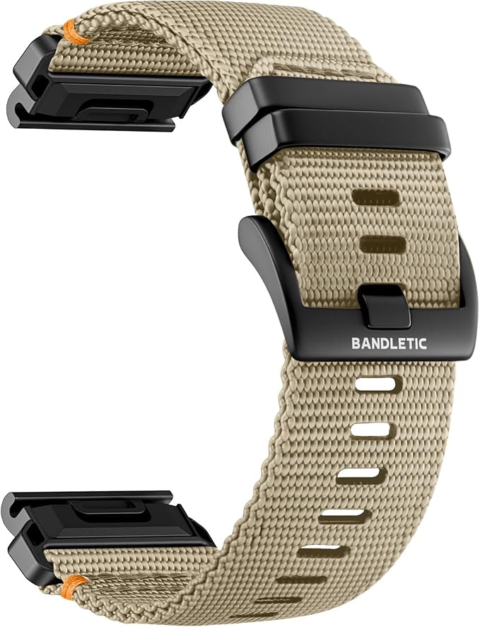Bandletic Compatible with Garmin Fenix 8 51mm 7X 6X Pro 5X Watch Band - 26mm Quick Fit Rugged Nylon Replacement Strap for Fenix 5X Plus/3/3 HR/Instinct 2X Solar 3 50mm /Enduro/Quatix/Tactix/Epix Pro