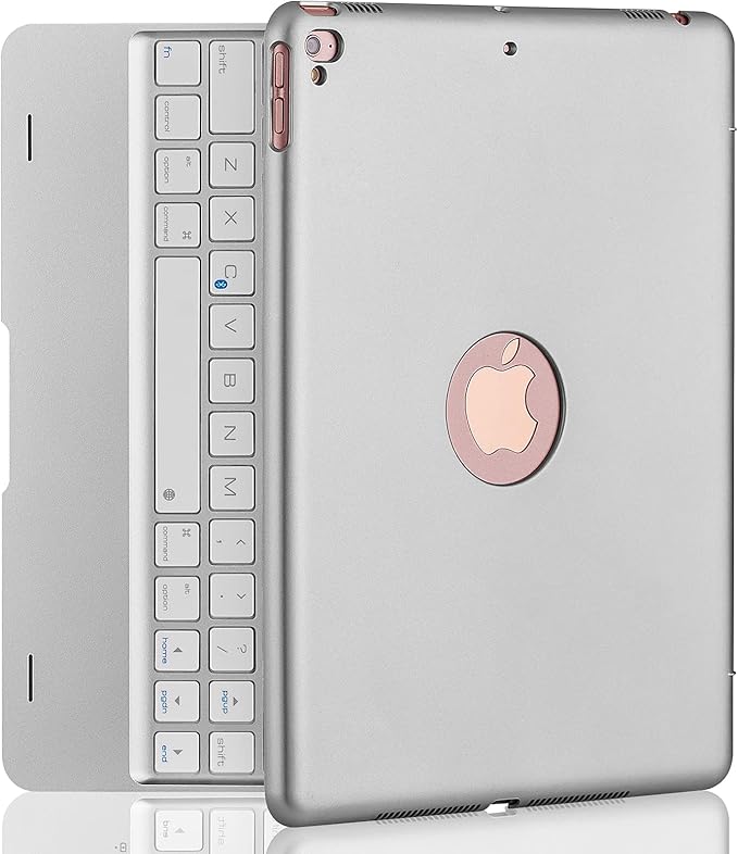 NOKBABO Keyboard for ipad 6th Generation, Compatible for ipad pro 9.7 inch,for ipad 5th Gen, for ipad Air 2 & 1 Keyboard, 130°Smart Folio Hard Back Cover, Ultra Slim, Auto Wake/Sleep - Silver