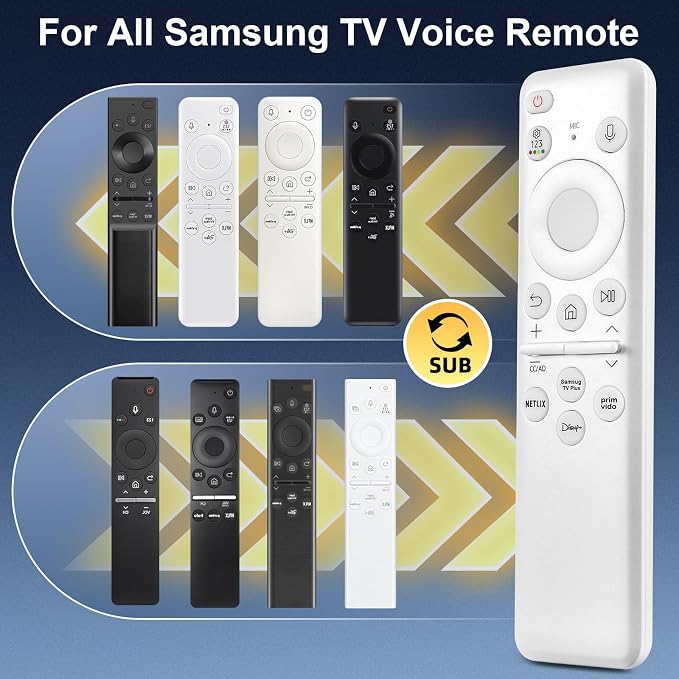 BN59-01432A TM2360E Solar Voice Remote for Samsung Frame TV Remote Replacement with Voice Search, Apps and Solar Charging for Samsung Neo QLED Smart 4K Ultra HD TV, 4 Shortcut Buttons