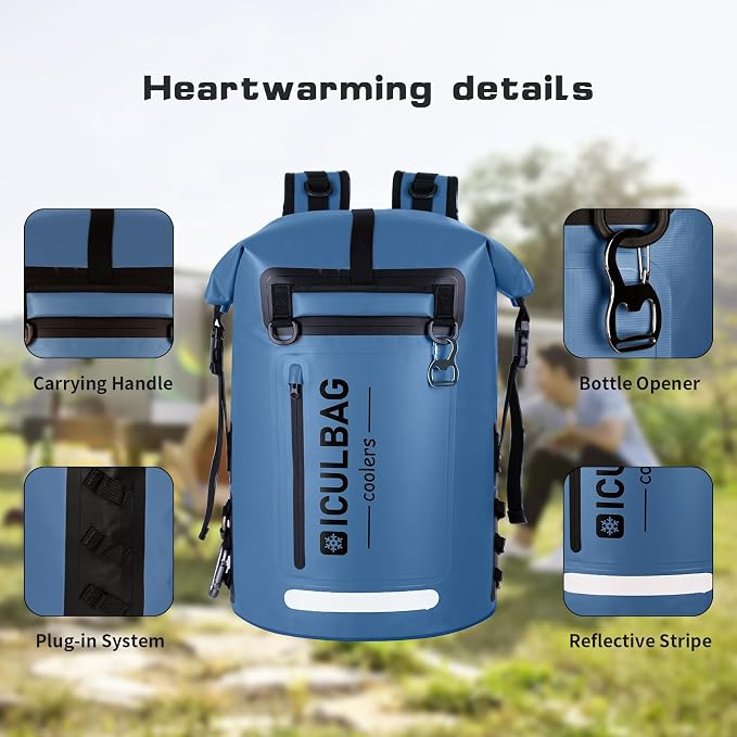48cans Large Cooler Backpack Insulated Waterproof for Men Women Insulated Backpack Cooler Leak Proof Waterproof for 12 Hours Cooling for Camping Picnic Hiking Beach Travel Kayaking