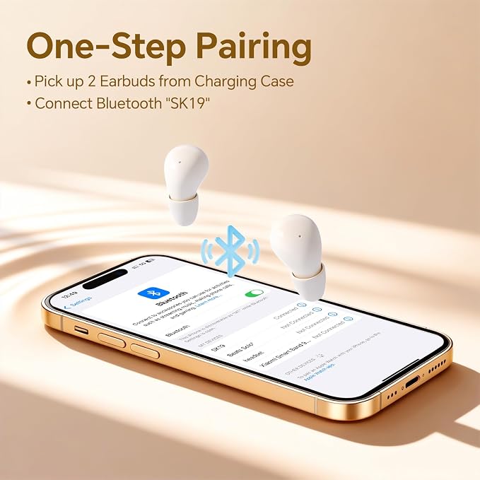 Xmenha Mini Invisible Small Sleep Earbuds Wireless Bluetooth Ear Buds for Small Ears Women Invisible Hidden Headphones Discreet Smallest Micro Tiny Comfortable Low Profile Earbuds for Work Sleeping
