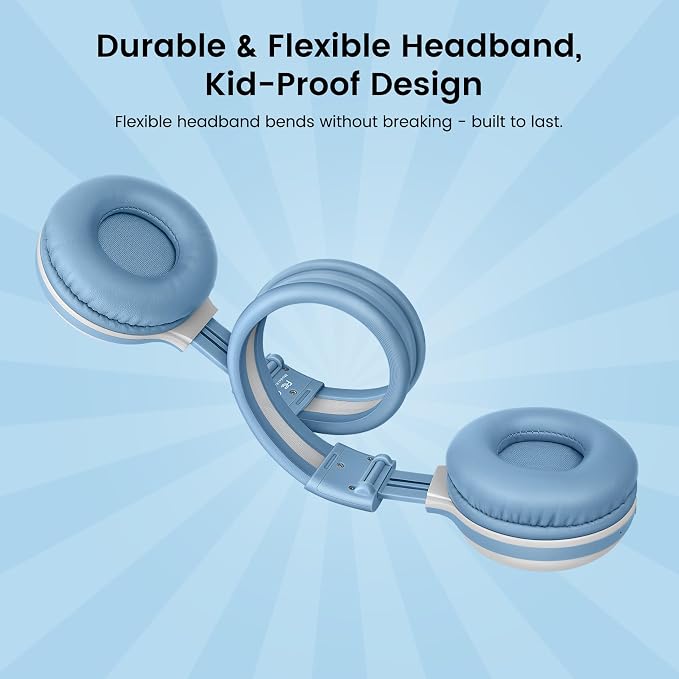 SIMOLIO Manyshare Series- 2 Pack Audio Sharing Bluetooth Kids Headphones for Group Listening, Compatible with Any Single Bluetooth Device for Family School Travel Movies Music, Built-in Mic, Foldable