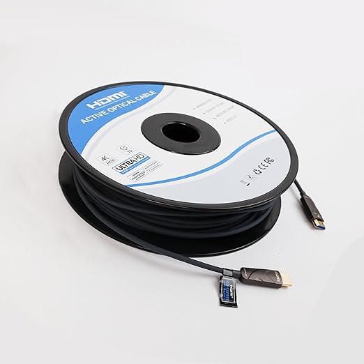 150 ft HDMI Cable 4K，Fiber Optic HDMI Cord (HDMI2.0b, 18Gbps, 4K 60Hz 4:4:4 RGB, 1080p), Ultra High Speed Uni-Directional Active Slim Cord, Compatible with PC Laptop PS3 PS4 Projector HDTV