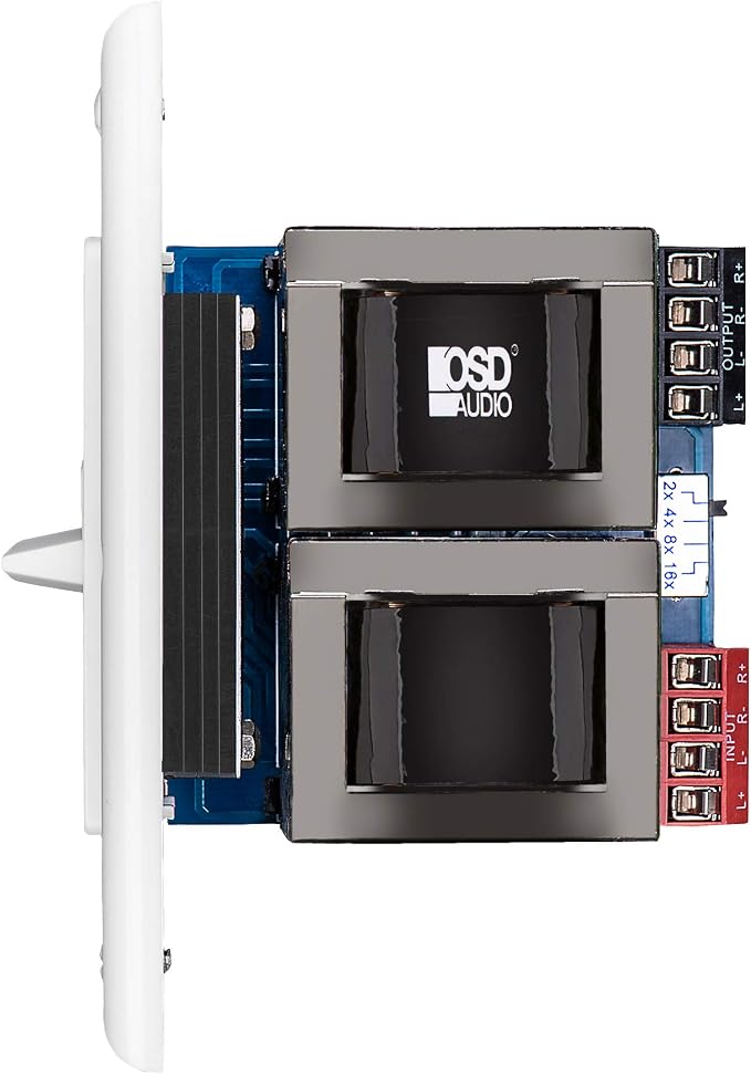OSD Audio 100W in Wall Volume Control Impedance Matching for Home Speakers, Slider White VMS100