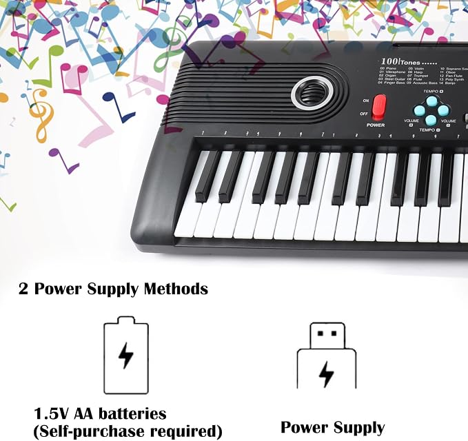 61 Key Keyboard Piano with Built-in Speaker and Microphone, Portable Electronic Digital Piano for Beginners, Perfect Musical Starter Instrument, Ideal Gift for Aspiring Musicians