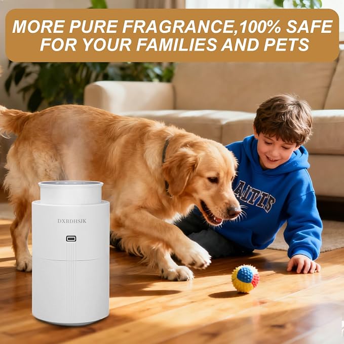 Bluetooth Waterless Diffuser, Smart Home Essential Oil Diffuser, Fragrance Coverage Up to 2,000 Sq Ft, Ideal for Home, Hotel, Office, Restaurant and Spa. (White)
