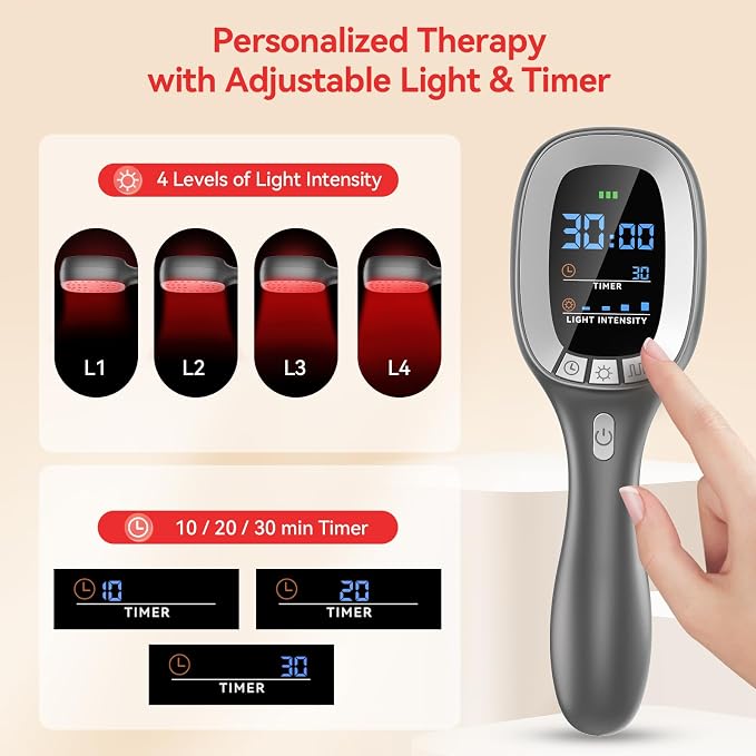 Cold Red Light Therapy Device – Dual Wavelength 808nm & 650nm Red Light Therapy Wand – Handheld Infrared Light Therapy for Body, Knee, Shoulder, Back, Muscles, Joints and Pets