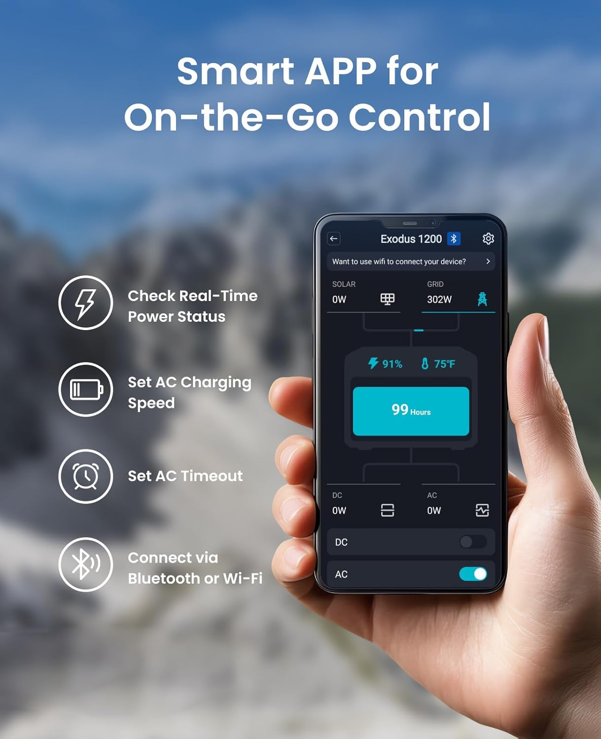 OUPES Exodus 1200 Solar Generator with 240W Panels Included, – 992Wh 1200W LiFePO4 Battery Power Station with Dual PD 140W Type-C, Smart App Control, UPS, Ideal for Camping, RV, Home Emergency