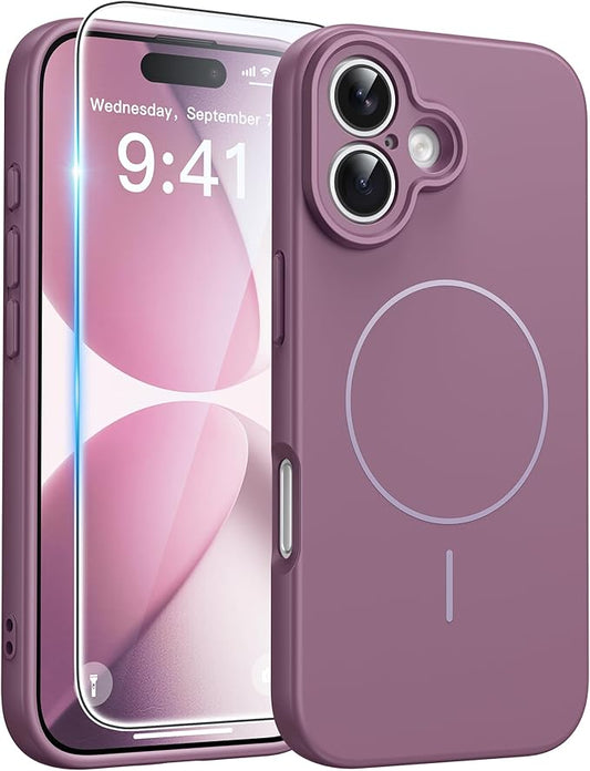 FNTCASE for iPhone 17 Case: [Compatible with Magsafe] Integrated Silicone Phone Cases with [Full Camera Protection] [Screen Protector] Military Grade Shockproof Protective Cover