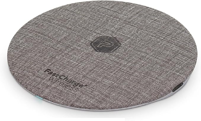Wireless Fast Charger, 15W Aluminum Fast Charging Pad, USB-A to USB-C Cable Included, Compatible with iPhone Apple & Android, AC Adapter Included | Gray