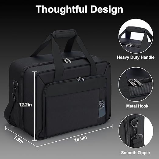 GDNasist Carrying Case Fit for PS5, Travel Thickened Protective Bag Compatible with Playstation 5 Console, Headset, PS5 Controller, Game Discs, and Gaming Accessories, All Black