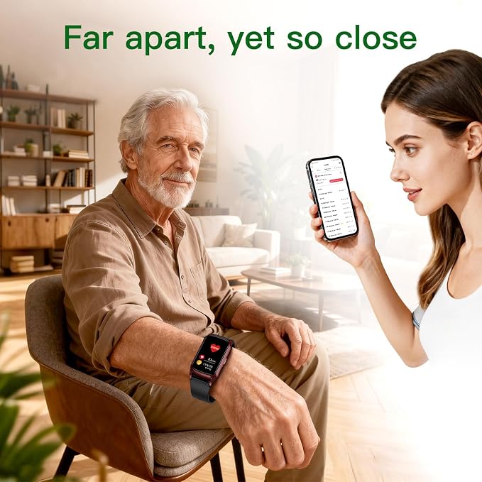 Senior GPS Smart Watch with Fall Detection - 4G LTE Elderly Smartwatch with Real-Time Location, SOS Alerts, and IP67 Waterproof - Ideal for Dementia/Alzheimer’s Safety (Matte Red)