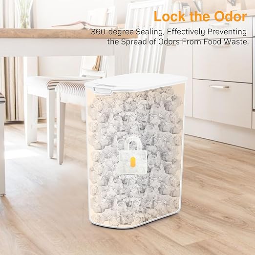 Bathroom Trash Can with Lid 5 Gallon White Motion Senor Touchless Automatic Garbage Cans for Kitchen,Bedroom, Office, Living Room