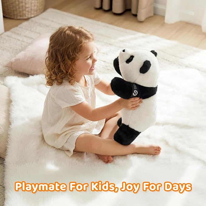 Golabs PT1 Plush AI Robot Panda Toy for Kids 3+,Interactive Companion Pet with 64 Languages, APP w/ 10 Roles Powered by GPT-4o, Voice & Touch Interaction, Real Blinking Eyes, Smart Gift for Boys Girls