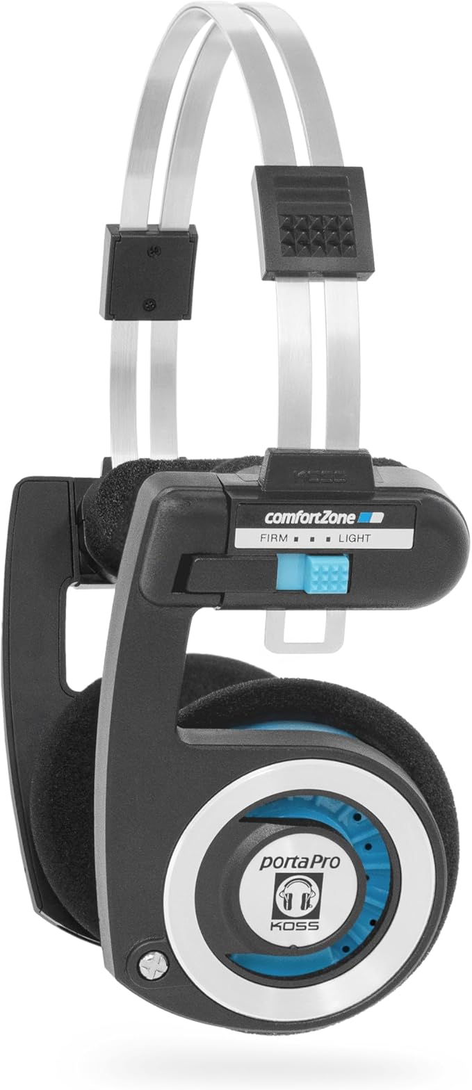 Koss Porta Pro Wireless 2.0 Bluetooth On-Ear Headphones, 20+ Hour Battery, USB-C Charging, Microphone, Analog Audio Pass Through, Retro Style, Black