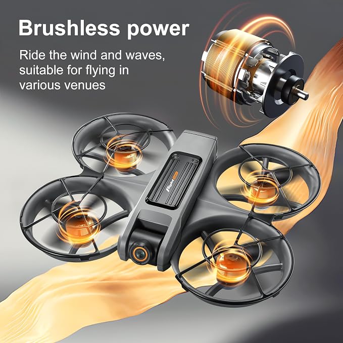OBEST RC Drone With Screen On Controller (5.9in), Brushless Motor Drone with Dual Cameras (Electric Angle Adjustment), Optical Flow Positioning, 6CH Gyro, WIFI FPV, 100m Range, True 12-15min Flight (1800mAh), 3 Speeds, Headless Mode, LED Lights, USB Re...