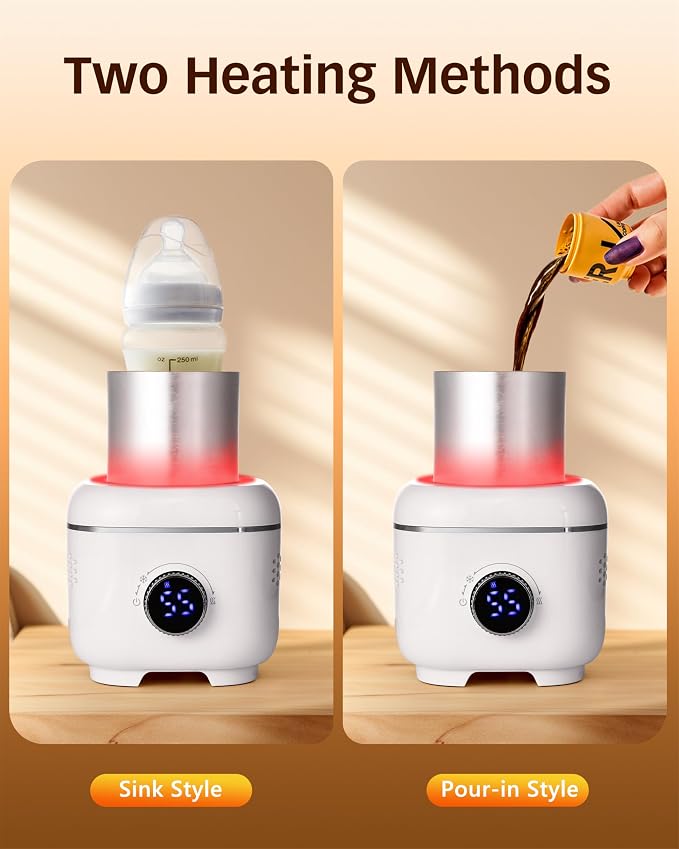Coffee Warmer with Mood Light,Tea Warmer with Thermal Cover, 2-in-1 Coffee Mug Warmer for Desk(Cooling&Heating),Electric Coffee Mug Warmer for Coffee Tea Juice Yogurt -White