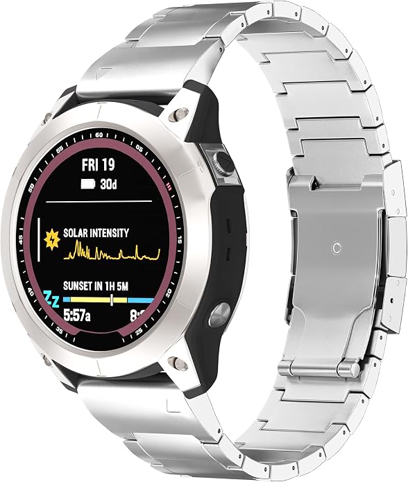 LDFAS Fenix 8/7X/6X/5X Plus Band, 26mm Titanium Metal Quick Release Easy Fit Watch Strap with Double Button Clasp Compatible for Garmin Fenix 7X Pro/6X Pro/5X Plus/Enduro 3/tactix 7 Bands