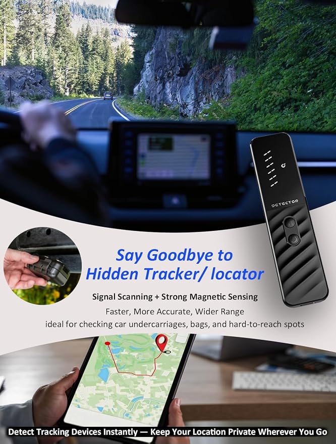 Hidden Camera Detectors, Anti Spy Bug Camera Finder & GPS Tracker Detector, Anti-Theft Alarm, 6-Level Sensitivity, 168H Battery, Privacy Pen Hidden Device Detector for Travel, Hotel, Home, Car, Office