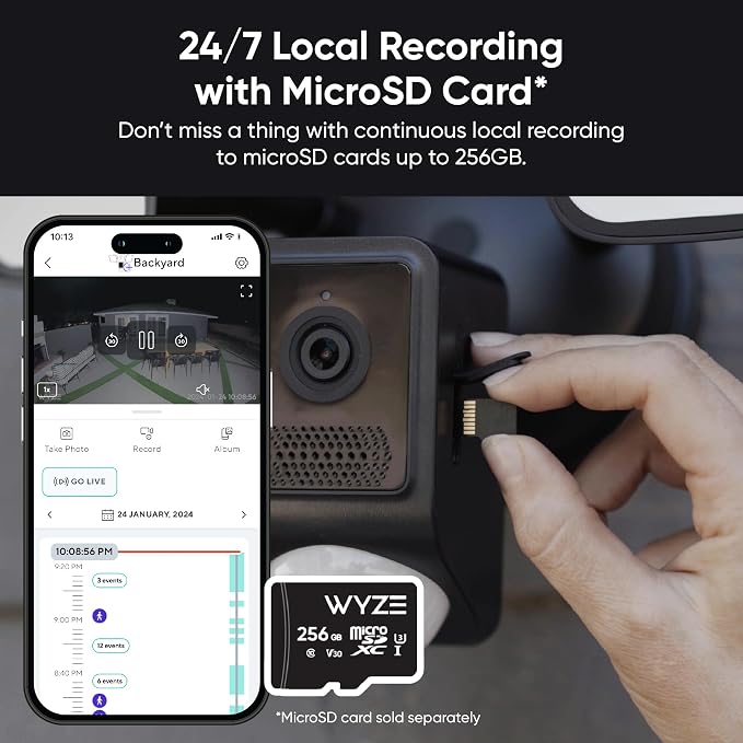 WYZE Floodlight Camera v2, Security Camera Outdoor, 2K HD with Color Night Vision, 2800-Lumen LEDs, 160° Wide View, 105dB Siren, Works with Alexa & Google Assistant, Wired-Black