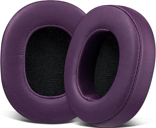 SOULWIT Replacement Earpads for Skullcandy Hesh 3/ANC/Evo & Crusher Wireless/ANC/Evo & Venue ANC Over-Ear Headphones, Ear Pads Cushions with Protein Leather, Noise Isolation Foam - Dark Purple