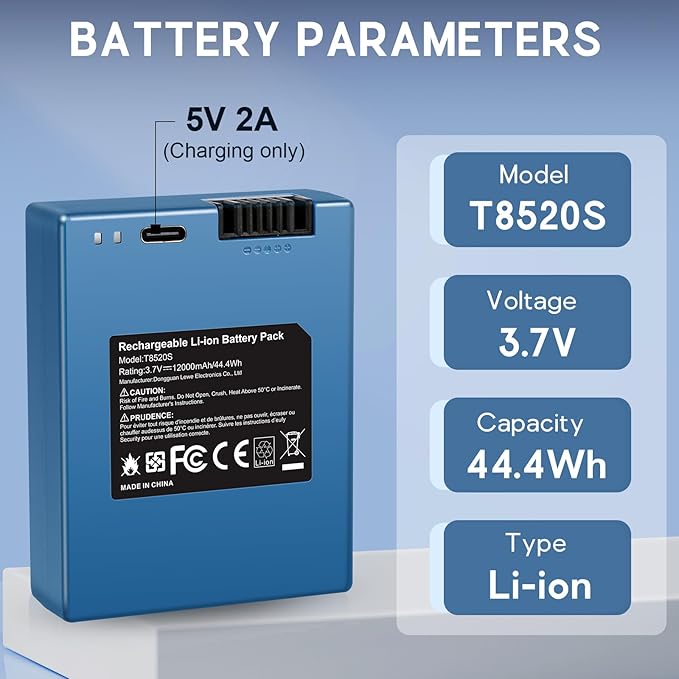 12000mAh Rechargeable Battery for eufy Security S220 S230 S231 S330 E330 3-in-1 Video Smart Door Lock E31 and Smart Drop, T8520 T8520S T8520J11 T8531 E8531JY1 T8520T11 Security Smart Lock