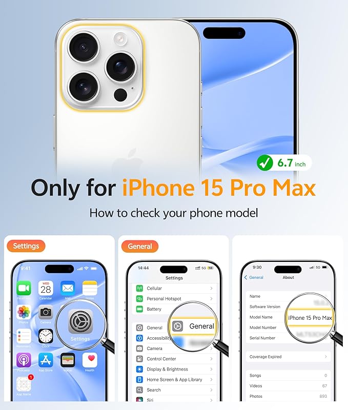 FNTCASE for iPhone 15 Pro Max Case: [Compatible with Magsafe] [Screen Protector] Anti Yellowing Transparent Clear Magnetic Phone Cover - Military Grade Shockproof Drop Proof Protective Cases - Clear