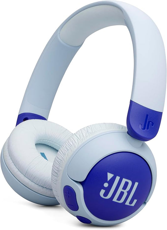 JBL Junior 320BT - Wireless on-Ear Kids Headphones with JBL Safe Sound (<85dB), Fit for Kids, Parental Control with Customizable Volume & Playtime and 50Hr Battery Life (Blue)
