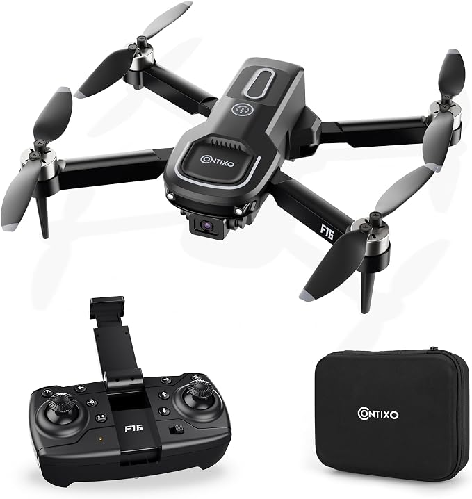 Contixo F16 Camera Drone For Kids, 360° Flip Brushless Motor 2.4G RC Quadcopter Foldable Gesture Control FPV Flying Drones with 17 Mins Intelligent Flight Time For Beginners children Indoor Outdoor