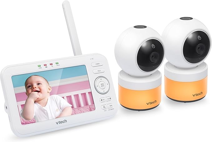 VTech VM5463-2 Video Baby Monitor with 2 Cameras, 5" HD Screen