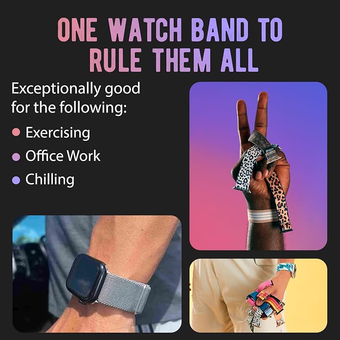 Braxley Bands for Apple Watches - Stretchy and Washable - Adjustable with Apple Watch Bands for Women & Men - Compatible with Apple Watch Series SE Ultra 9 8 7 6 5 4 3 2 1