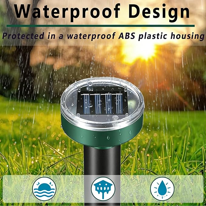 Mole Repellent 10 Pack Solar Sanke Repellent Sonic Gopher Repellent Vole Chaser Mole Deterrent Sonic Spikes Repellent Ultrasonic Pest Control Outdoor Keep Moles Out of Yard Lawn