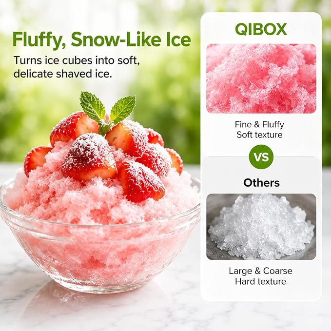 QIBOX Snow Cone Machine & Smoothie Blender 2 in 1