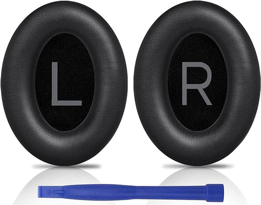 SOULWIT Earpads Replacement for Bose QuietComfort 45 (QC45)/QuietComfort SE (QC SE)/Quiet Comfort Wireless Over-Ear Headphones, Ear Pads Cushions with Softer Protein Leather - Black