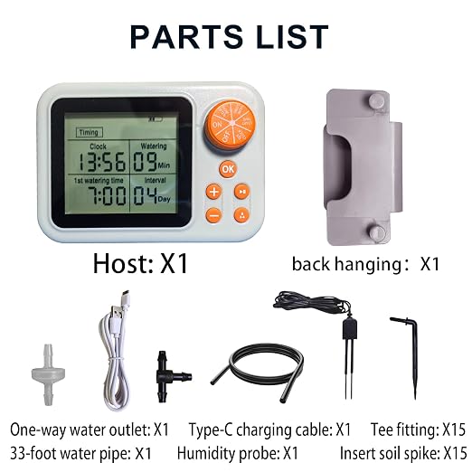 Drip Irrigation kit Indoor Plant Irrigation System Automatic Plant Waterer Plant Humidity Sensor Timer Water drip System kit to Growing Tent self Watering Automatic Mister kit Greenhouse（1 Sets）