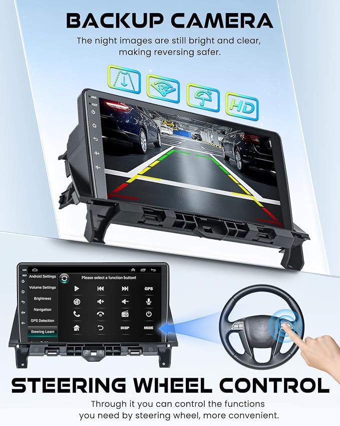 [8-core+64GB] Car Radio for Honda Accord 2008 2009 2010 2011 2012, 10.2' QLEDTouch Screen Support Wireless CarPlay & Android Auto, Bluetooth 5.2, GPS & WiFi, Backup Camera Car Stereo, Android 15