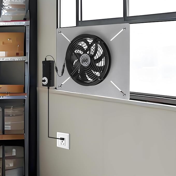 Crawlspace Ventilation Fan, 720 CFM Stainless Steel Basement Vent Fan, Ultra-Thin Reversible Airflow Window Exhaust Fan for Kitchen, Garage, Attic, Crawl Space & Grow Tent