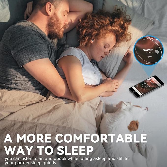 Sleep Earbuds for Side Sleepers, Wireless Noise Cancelling Sleep Headphones with Sleep Mode, LED Power Display, Comfort Fit for Sleeping, Working, Hiking (Deep Black)
