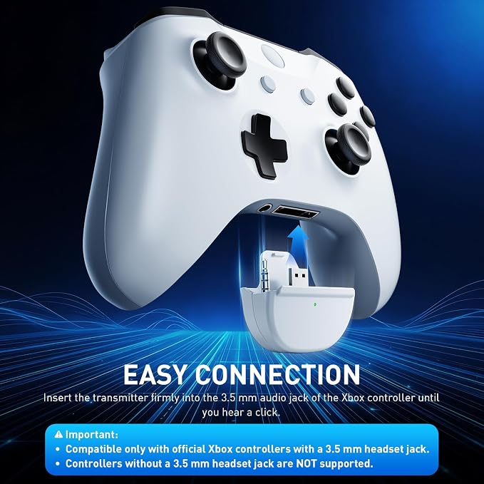 Wireless Gaming Headset with Noise-Canceling Mic for Xbox Series X/S, Xbox One, PS4, PS5, PC, Mac, 2.4GHz Wireless & Bluetooth 5.4 Gaming Headphones, 100-Hour Battery, 50mm Drivers