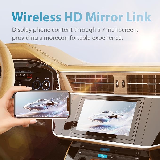 Haudio 7" Upgrade Wireless Double Din Car Stereo with Carplay, Android Auto, Bluetooth5.0, RCA,HD Touchscreen Car Radio, Backup Camera, SWC, FM/AM,Audio Receiver|Double din Car Radio
