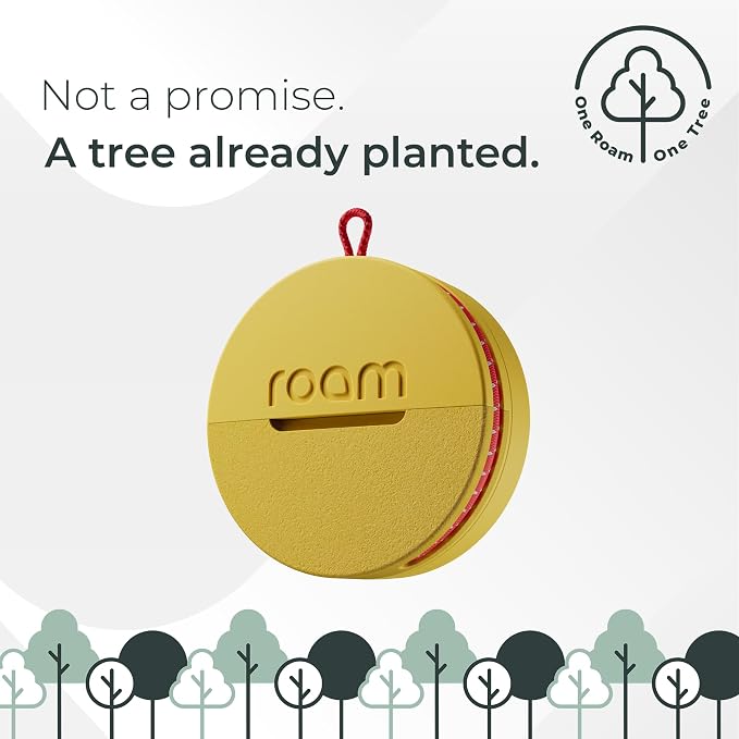 ROAM SMART TRACKER - Bluetooth Tracker & Item Locator for Keys, Luggage, Kid & Pet Gear, (iOS, Android), No App or Subscription, Fast Setup, Waterproof | 1-Pack, Yellow
