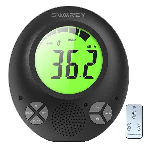 Digital Decibel Meter with DIY Voice Warning Function, Wall Hanging Sound Level Meter 35dB to 135dB with Alarm Quiet Please, Sound Level Meter for Schools Hospitals Temples Libraries Theaters